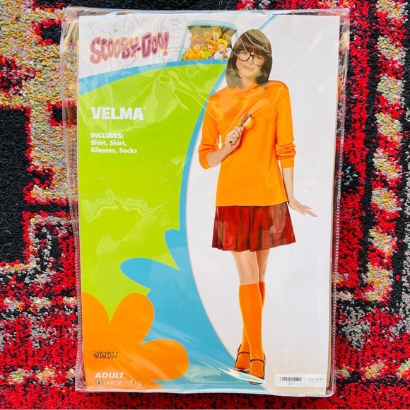 Spirit Velma Costume with Orange Top and Maroon Skirt - Picture 2 of 7